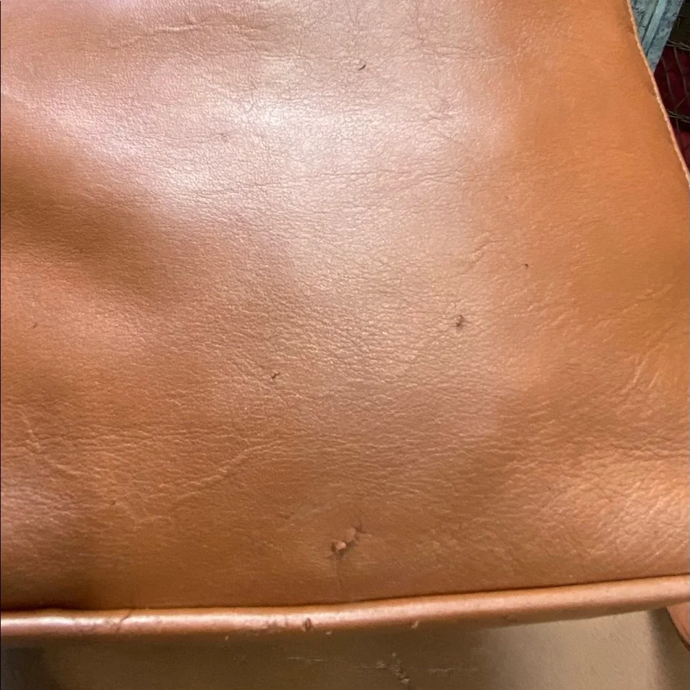 Vintage Coach XL British Tan Leather Rucksack Travel Bag Carry On Backpack - Picture 9 of 11